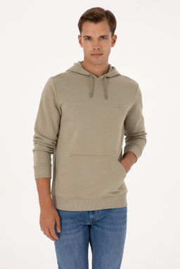 Erkek Regular Fit Kapi_onlu A__k Haki Basic Sweatshirt Sepette S_rpriz _ndirim - U.s. polo assn фото 3