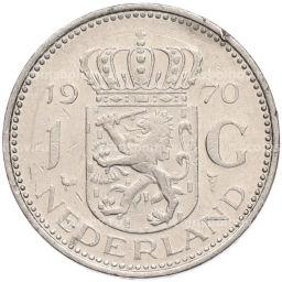 Монета 1 гульден 1970 года Нидерланды
