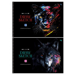 Альбом для рисования BG А4 48л. на спирали "Яркий черный" (АР4гр48 08652) обложка картон