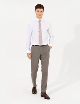 A__k Kahverengi Slim Fit Kuma_ Pantolon