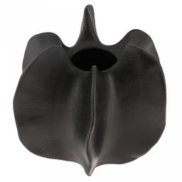 Ваза керамическая "Карамбола" 680мл, 17х15,5см h15см, д/горла - 4см, фактурный глянец, цвет - черный, в коробке (Китай)