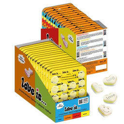 Освежающие конфеты "LOVE IS..." в форме сердца, со вкусом морской соли и лимона, 18шт, в блистере