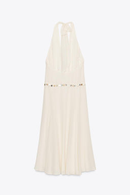 BEADED HALTER MIDI DRESS - Zara фото 3