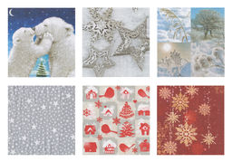 Love2art салфетки бумажные АССОРТИ 3х слойные SDD 33 x 33 12 шт. Набор №0517-07 Зимние снежинки