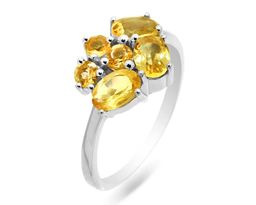 Кольцо из серебра цитрин, Индира