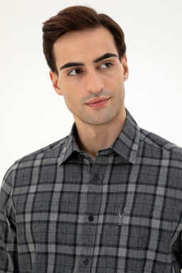 Мужская рубашка антрацитового цвета с длинным рукавом Неожиданная скидка в корзине - U.s. polo assn фото 2