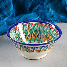 Бульонница узбекская Риштанская Керамика «Орнамент», 900 мл, d=18 см, МИКС