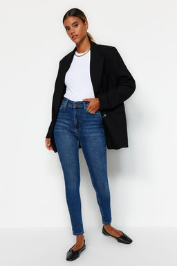 TRENDYOLMILLA Lacivert Yuksek Bel Skinny Jeans TWOAW24JE00068  фото 6