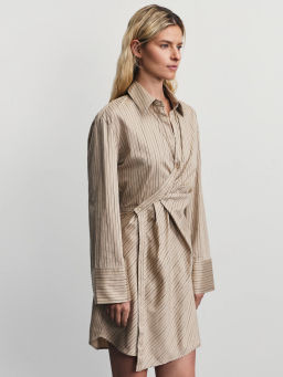 Платье мини асимметричного кроя в полоску / Zarina  фото 5