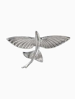 Брошь «Летучая рыба», цвет серебро