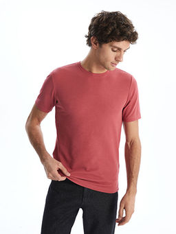 Bisiklet Yaka K?sa Kollu Erkek Dokulu Ti??rt