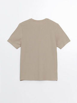 Bisiklet Yaka K?sa Kollu Bask?l? Penye Erkek Ti??rt - Waikiki фото 2