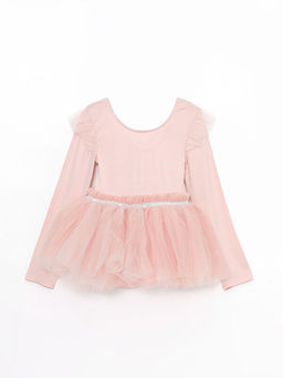 Bisiklet Yaka Uzun Kollu K?z ?ocuk Kost?m