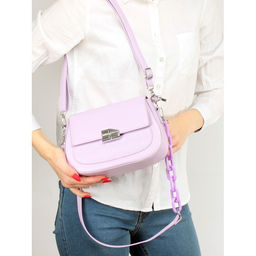Сумка женская искусственная кожа Ch&K-8630, 1отд, плечевой ремень, сирень SALE 255074 - Adelia фото 5
