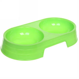 Цена за 3 шт. Миска пластиковая двойная "Мр. Марли", цвет зелёный, 27*14*4,5см
