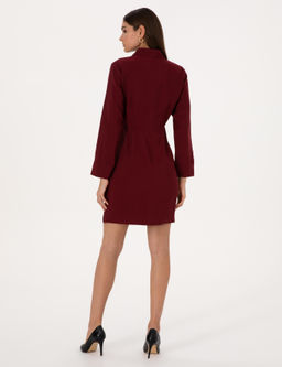 Bordo Regular Fit Dokuma Elbise - Pierre cardin фото 4