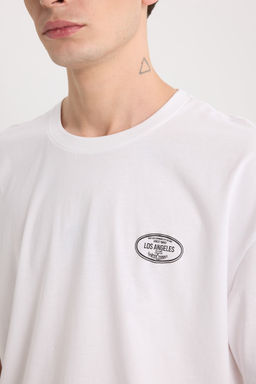 %100 Pamuk Oversize Geni_ Kal_p Bisiklet Yaka S_rt Bask_l_ K_sa Kollu Ti__rt