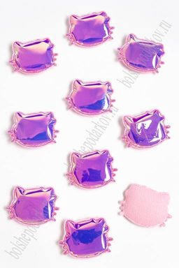 Патч глянец "Котёнок" 3*3,5 см (10 шт) SF-2972, розовый хамелеон