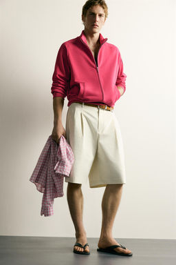 SUDADERA RELAXED FIT CREMALLERA / Fucsia - Zara фото 7