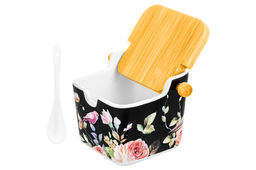 Банка д/сыпучих продуктов 250 мл 12*9,5*9 см Певчие птички на черном NEW BONE CHINA - Elan gallery фото 17