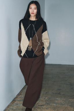 DIAMOND KNIT SWEATER - Zara фото 15