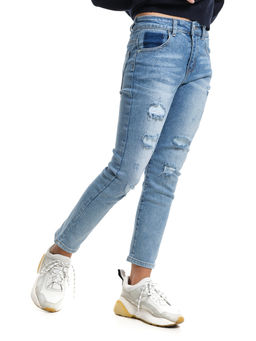 Джинсы синие для девочки 33-1041 синий - Mini maxi фото 6