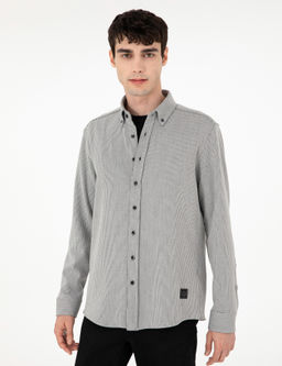 Gri _izgili Regular Fit Uzun Kollu G_mlek - Pierre cardin фото 3