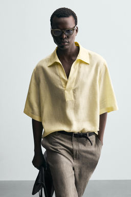 100% LINEN POLO SHIRT - Zara фото 18
