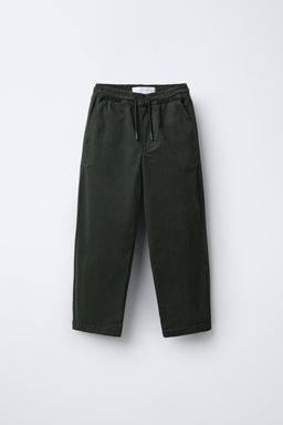 STRAIGHT FIT TROUSERS WITH LABEL