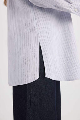 Рубашка-туника с длинными рукавами Relax Fit - Defacto фото 5