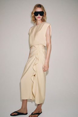 VESTIDO MIDI VOLANTES ZW COLLECTION / Crudo medio - Zara фото 4