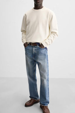 RELAXED FIT COTTON BLEND SWEATER - Zara фото 13