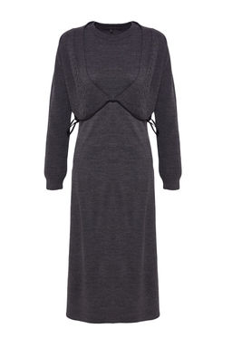 TRENDYOLMILLA Antrasit Maxi Triko Ekstra H?rkal? Elbise TWOAW25EL00014  фото 6