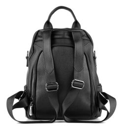 9022 black, женский кожаный рюкзак Barcelo Biagi