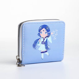 Кошелёк на молнии, отдел для карт, для монет, голубой