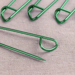 Набор вспомогательных булавок для вязания, 9 см, 5 шт., зелёный