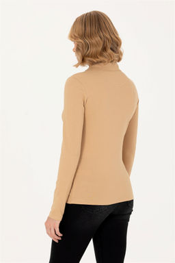 U. S. Polo Assn Женская базовая толстовка с воротником-поло песочного цвета - U.s. polo assn фото 5