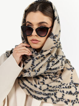 Большой, мягкий, тонкий и очень нежный двусторонний палантин с рисунком. - Tantino фото 4