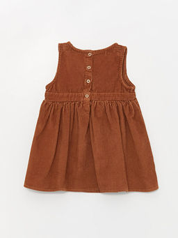 Kruvaze Yaka Kadife K?z Bebek Elbise ve K?lotlu ?orap 2li Tak?m