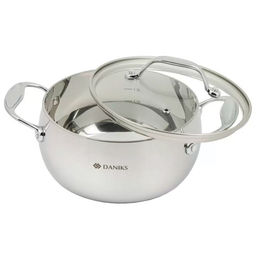 Кастрюля нержавеющая сталь 4.7 л крышка стекло Manola CW-T078-22 индукция (480391)