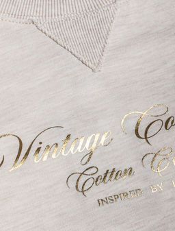 Свободный свитшот с принтом и разрезами из эластичного футера двухнитки без начеса - Vilatte фото 2