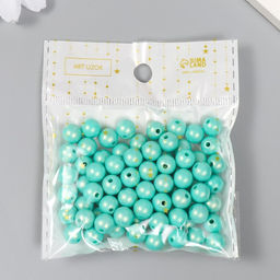 Бусины для творчества пластик Шарик. Зелёный перелив набор 20 гр d=0,8 см - Арт узор фото 3
