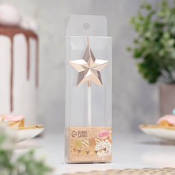 Цена за 3 шт. Свеча для торта Звезда, шампань - Страна карнавалия фото 2