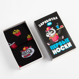 Носки мужские «Заработал», набор 2 пары, р. 41-44 (27-29 см)