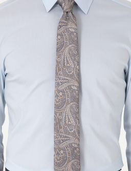 A__k Mavi Slim Fit Pamuk Kar___ml_ Klasik Yaka Basic G_mlek - Cacharel фото 6