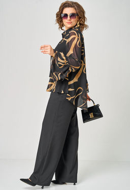 Блуза EVA GRANT 7221 принт ленты