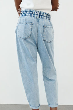 Z1975 HIGH-WAIST BAGGY PAPERBAG JEANS - Zara фото 5
