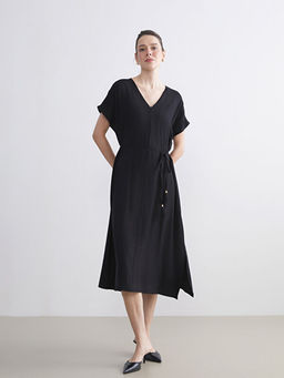 V Yaka A Kesim Elbise