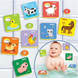 Пазлы мягкие для малышей Крошка Я «Кто как говорит?», 8 шт., от 1 года