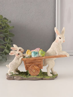 Фигурка полистоун Кролики везут тележку с капустой, 16?5.5?13 см